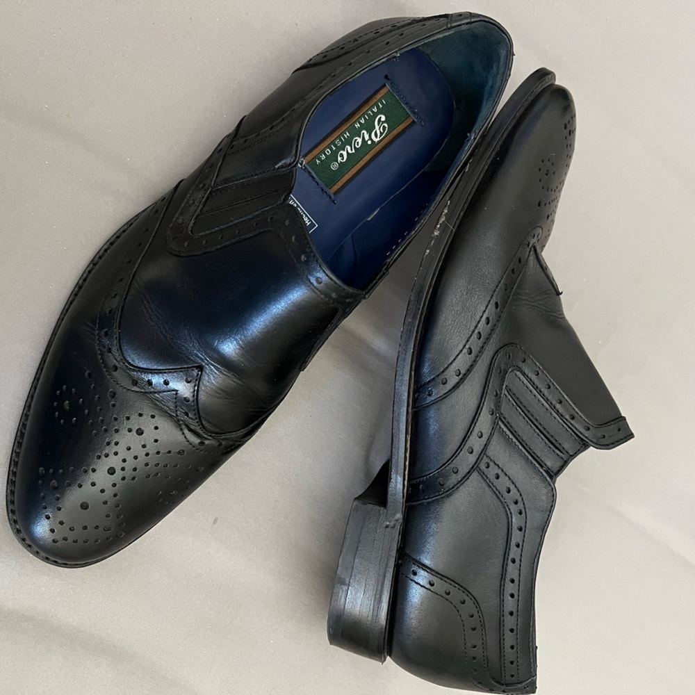 Piero Italian Black Leather Dress Shoes 29.5 US 12